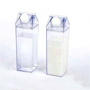 Custom Logo 500Ml 1000Ml Transparent Plastic <b>Clear</b> Milk Carton <b>Water</b> <b>Bottle</b> - Product Image 5