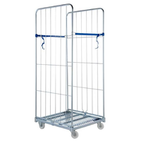 Chariot de transport en acier Q235 galvanisé, démontable, 1 niveau, capacité 1000 kg, verrouillable, résistant aux intempéries