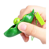 Cadeau Squeeze Green Pea Pods Keychain Fidget Stress Relief Toy