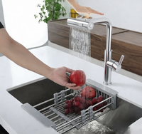 Robinet de cuisine et de salle de bain à poignée unique en acier inoxydable 304, eau chaude/froide, avec douchette extractible et capteur de mouvement – Meilleures ventes
