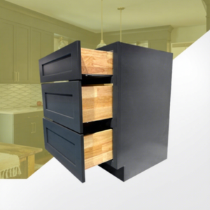 Armoires de cuisine américaines populaires en graphite Shaker avec tiroirs Armoire de base à tiroirs DB12-DB36 standard américain pour rénovation de cuisine - Product Image 1