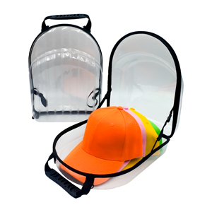 Custom Clear PVC Plastic <strong>Baseball</strong> <strong>Cap</strong> Case Carrying 4-6 <strong>Caps</strong> Luggage Box <strong>Bag</strong> with Shoulder Strap and logo - Product Image 1