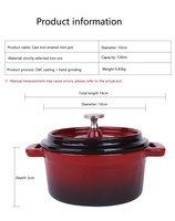 Four hollandais en fonte émaillée avec couvercle/casseroles profondes 8 oz mini rôtissoire assaisonnée ustensiles de cuisine poêle antiadhésive pot à haricots