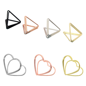 JH Giá Đựng Ảnh Trang Trí Để Bàn Sáng Tạo Kẹp Giấy Ghi Nhớ Kim Loại Hình Tam Giác Kẹp Giấy Hình Trái Tim - Product Image 6