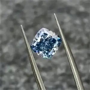 HPHT مختبر نمت الماس IGI شهادة VS1 VG 1.08ct يتوهم أزرق مربع أحجار بمقطع مشابه لشكل الوسائد الماس