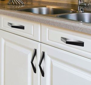 WEKIS Modern Matte <b>Black</b> Zinc Kitchen Cabinet <b>Door</b> Long Handle Pulls for Dresser and Bedroom Cabinets - Product Image 6