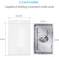 Drop Shipping Porte-carte d'identité double en plastique dur transparent Accessoire pour badge horizontal Porte-bâton vertical rigide