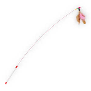 Juguete duradero para gatos, varita interactiva con plumas y campana, caña de pescar para gatitos, juego de persecución, ejercicio, suministros divertidos para mascotas de interior - Product Image 2