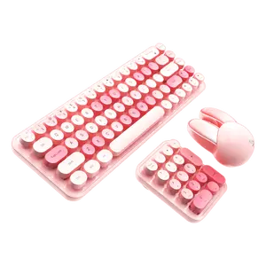 MOFii 2.4GHz Mini clavier rétro sans fil + souris + tapis de souris 3 en 1 Combo Set