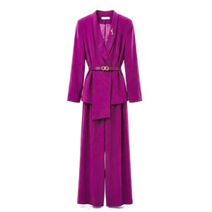 Completo Blazer e Pantaloni Marrone Caffè Taglie Forti - Abito Formale Elegante e Traspirante Personalizzabile <span class=keywords><strong>con</strong></span> <span class=keywords><strong>Cintura</strong></span> a Bottoni - Product Image 3