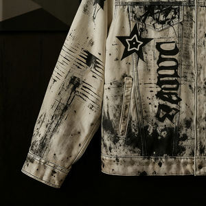 Custom Winter Streetwear Waterdichte Softshell Bontjas Designer Gothic Heat-Transfer Printing Grafische Leren Jassen Front - Product Image 2