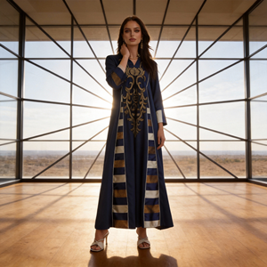 OEM ODM Robe Abaya élégante en polyester patchwork de luxe sur mesure pour femmes musulmanes Fournisseur en gros - Product Image 4