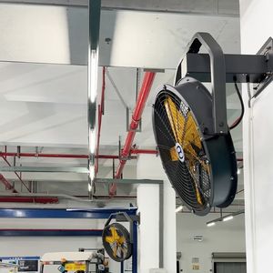 1,5m 220V Industrieller Metall-Trommelventilator Wandmontierter Oszillierender Luftzirkulationsventilator für Lager Fitnessstudio Gewerbe Motorgetriebe Geräuscharm - Product Image 3