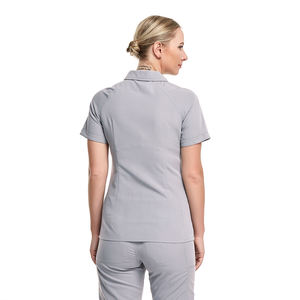 ZX Usine Personnalisé Slim Femme Scrubs Uniformes Ensembles 2023 Infirmière Travail Survêtement Stretch Fit À Manches Courtes Polo Jogger Pantalon - Product Image 3