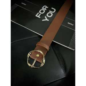 Cinturón para Mujer, Color Marrón, Cuero PU, Hebilla con Anillo en D, Estilo Casual, Herrajes de Aleación, Talla Estándar - Product Image 2