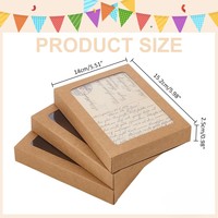 Boîte pliable en papier kraft avec fenêtre transparente en PVC, en vrac, pour cadre photo, enveloppe, biscuits, bonbons, cartes postales, emballage cadeau et rangement