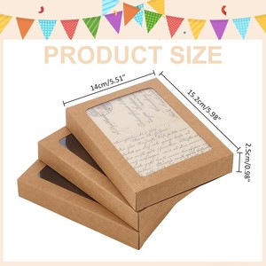 Caja Plegable <span class=keywords><strong>de</strong></span> Papel Kraft con Ventana Transparente <span class=keywords><strong>de</strong></span> PVC al por Mayor <span class=keywords><strong>para</strong></span> Marcos <span class=keywords><strong>de</strong></span> Fotos, <span class=keywords><strong>Sobres</strong></span>, Galletas, Dulces, Postales, Regalos, Almacenamiento y Embalaje - Product Image 5