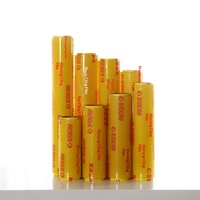 Film alimentaire PVC jaune en rouleau grand format, jetable, de qualité alimentaire, pour la maison, les cuisines, les salons de beauté, l'usage commercial et les supermarchés, idéal pour les fruits
