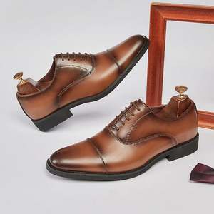 Chaussures habillées décontractées pour hommes, nouveau style luxueux et tendance, grandes tailles, bout rond, en cuir véritable - Product Image 3