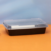 Contenedores de Alimentos Desechables Rectangulares de Plástico Estilo Americano, Loncheras de PP, Cajas para Comida para Llevar