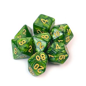 Ensemble de dés D12 D10 D8 D6 D4 vert 7 pièces pour D20 RPG Jeux de société de donjons - Product Image 3