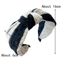 Automne et hiver en peluche croix bandeau mode croisé noué cheveux accessoires pour femmes Vintage à la main multicolore bandeau