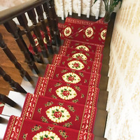 Europäischer Stil Kundenspezifische Treppenmatte aus Polyester-Flachflor, Selbstklebend, Rutschfest, Modernes Teppich für den Flur mit Gewebtem Muster Kostenlos