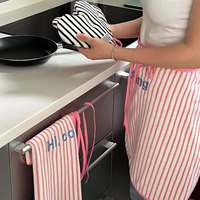 Tablier de travail en polyester brodé de style coréen, lavable, durable, réutilisable, nouvelle serviette portable anti-salissure pour essuyer les mains