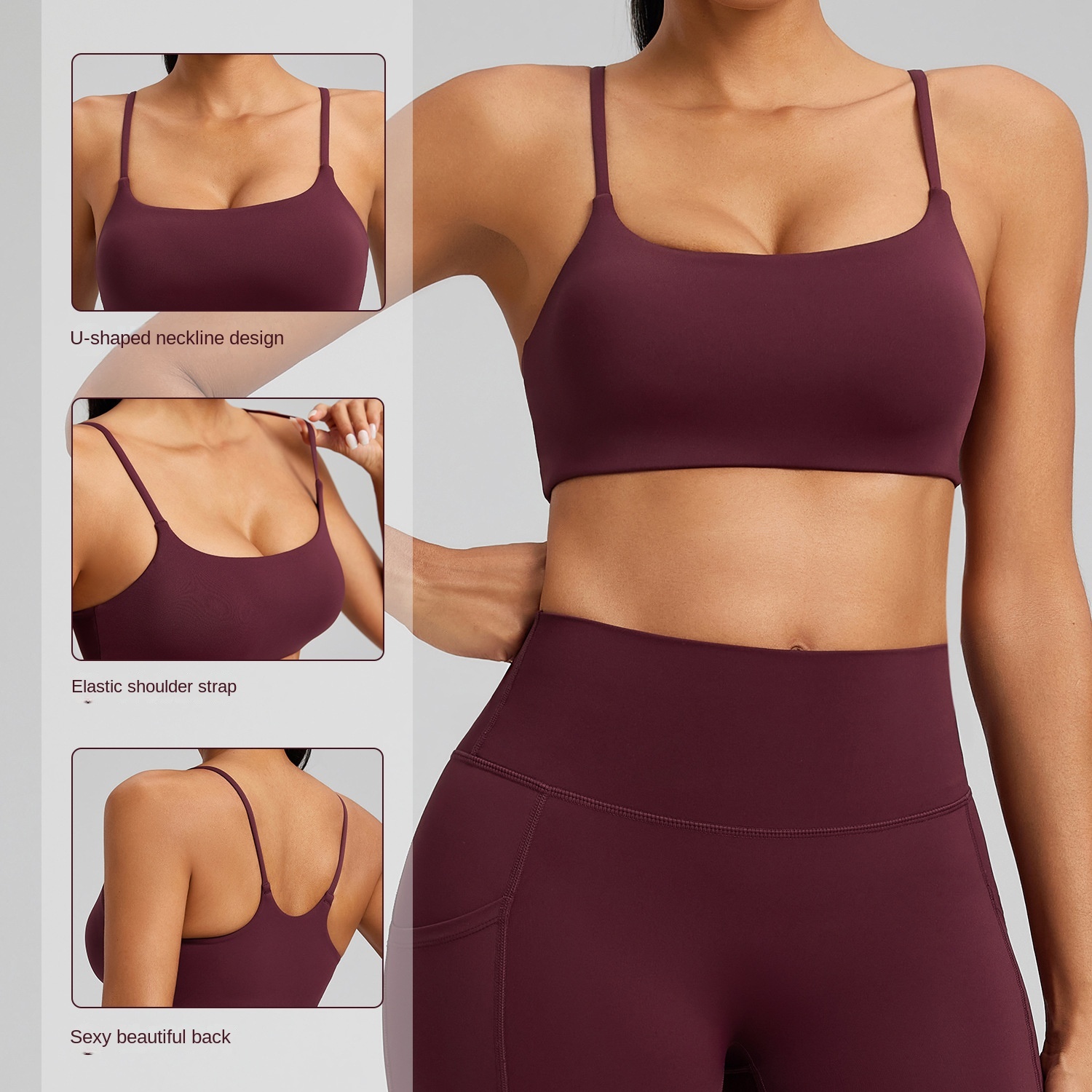Women's Plus Size Breathable Quick Dry Yoga Bra with Chest Pad Medium Support for Running & Fitness