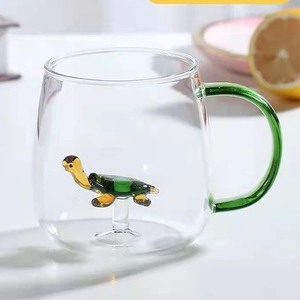 Vaso de Vidrio al por Mayor para Cerveza, Jugo, Refresco, Café, con Decoración de Personajes de Dibujos Animados en 3D, Animales y Plantas en el Interior - Product Image 2
