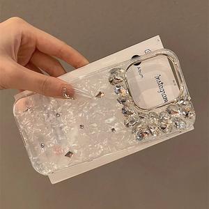 Nuevo diseño de lujo para mujer, decoración personalizada, abalorio 3D de diamantes de imitación para funda de teléfono móvil Bling <span class=keywords><strong>basura</strong></span> para iPhone 16 15 14 13 Pro Max Plus - Product Image 4