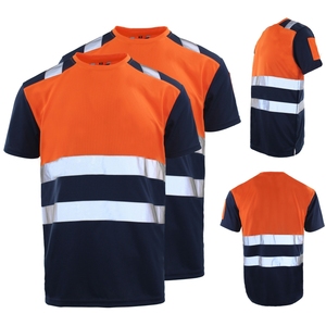 Tùy chỉnh người đàn ông của an toàn phản chiếu Hi VIS bảo hộ lao động Polyester T-Shirt ANSI Lớp 3 LED flash vải thoáng khí biểu tượng tùy chỉnh - Product Image 2