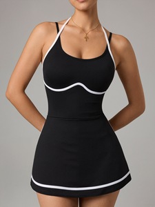 Ensemble de Robe de Sport d'Été Deux Pièces à Bretelles Doubles pour Femme – Sans Coutures, Infroissable, Séchage Rapide, Respirant – Idéal Yoga et Tennis - Product Image 2