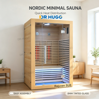 Cabine de sauna électrique en bois DR.HUGO Rejuven SU6 avec contrôle de température LCD, sauna intérieur pour 2 personnes