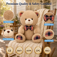 Boneka Beruang Teddy Kustom 12 Inci Bahan Katun Lembut Layanan Label Bermerek Produsen Mainan Boneka untuk Klien Perusahaan