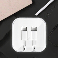 Kabel USB Type-C ke Type-C Putih untuk Pengisian Cepat dan Transfer Data dalam Kotak Kristal untuk Ponsel Android