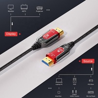 Cable de Fibra Óptica Activa 2.1 AOC 8K UHD HDR, Cable Coaxial Chapado en Oro para Monitor y Reproductor de DVD, 10FT-300FT