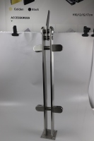 Poteau de balustrade en verre en acier inoxydable SUS304, finition brossée, pour balcon intérieur, support de main courante d'escalier
