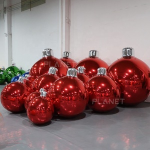 <span class=keywords><strong>Gros</strong></span> ornement de Noël gonflable en PVC à double couche Boule miroir <span class=keywords><strong>Gros</strong></span> ornement rouge gonflable pour décoration - Product Image 6