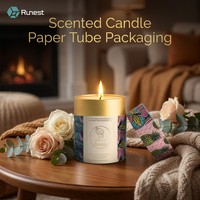 Emballage en tube de papier pour bougie parfumée personnalisée, boîte cadeau cylindrique écologique, fabricant en gros de parfums d'intérieur, logo personnalisé