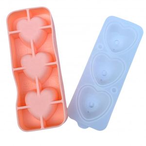 Bandeja de silicona de grado alimenticio con forma de corazón rosa para cubitos de hielo, con tapa de embudo transparente, fácil de desmoldar, para uso en el hogar, fiestas y bebidas en bares. - Product Image 2