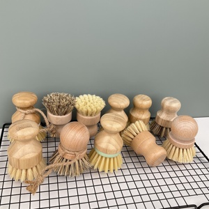 Juego de cepillos para fregar cocina OEM con mango de bambú y cerdas de fibras de coco vegetales/plato de botella de agua/juego de cepillos de limpieza de ollas - Product Image 5