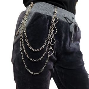 โซ่คาดเอวแฟชั่น โลหะผสมสังกะสี รูปหัวใจโปร่งหลายชั้น สำหรับผู้หญิง สวมใส่ได้ทุกวัน สไตล์พังก์ - Product Image 1