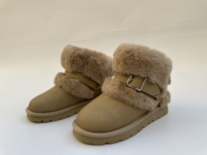 Stivaletti da <span class=keywords><strong>Donna</strong></span> Autunno Inverno con Fodera in Pelliccia Sintetica, Chiusura con Fibbia, <span class=keywords><strong>Sneakers</strong></span> Comode alla Moda, Calde, Retrò, Casual - Product Image 3