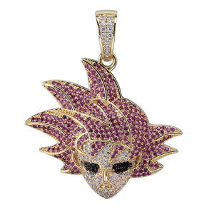 Colgante de Anime <span class=keywords><strong>Dragon</strong></span> <span class=keywords><strong>Ball</strong></span> Chapado en Oro de 18K - Collar de Dibujos Animados con Micro Pavé de Circonitas, Joyería Hip Hop Unisex para Streetwear, Venta al por Mayor - Product Image 3