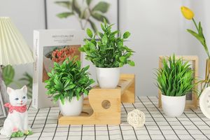 4パックミニ人工ポットユーカリ草プラスチックフェイクプラント家庭用またはオフィス装飾花 - Product Image 6