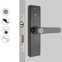 Serrure de porte intelligente WiFi Tuya la mieux notée avec empreinte digitale, mot de passe, contrôle par application et cloud, poignée en alliage d'aluminium pour maison et appartement
