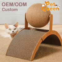 Jouet interactif pour chat, boule à gratter en bois, griffes à aiguiser, résistant à l'usure, grattoir pour chat en sisal, corde à gratter pour chat