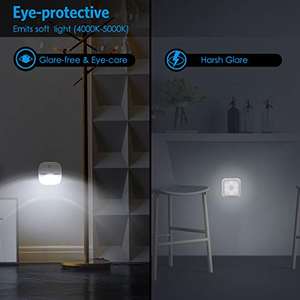 Wandmontierte Bewegungssensor-LED ABS Minimalistische AAA-Batteriebetriebene Lampe 2700K Warmweißes Weiches Licht Augenschutz Nachtlicht - Product Image 2