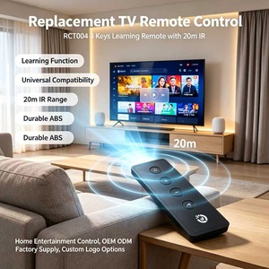 Factory Customized 4-Button IR Remote <strong>Control</strong> for Home Appliances <strong>TV</strong> Audio/Video Players-OEM/ODM Service ABS Plastic Silicone - Product Image 2